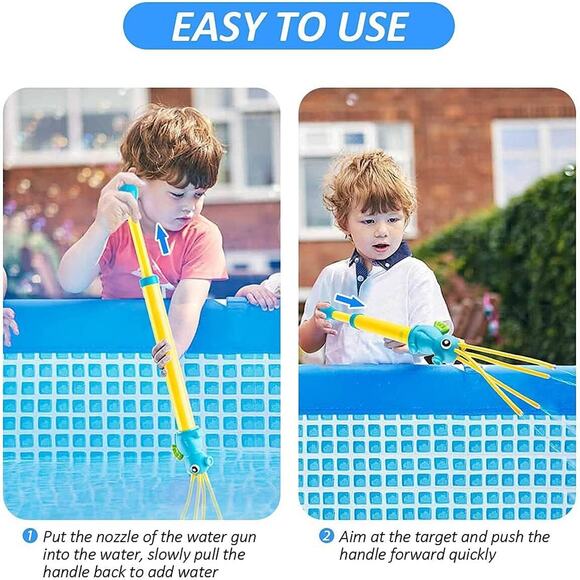 2 pack Sea Animal Water Blaster Squirt Toy With Soaker Toy Outdoor Pool Party - Picture 10 of 11